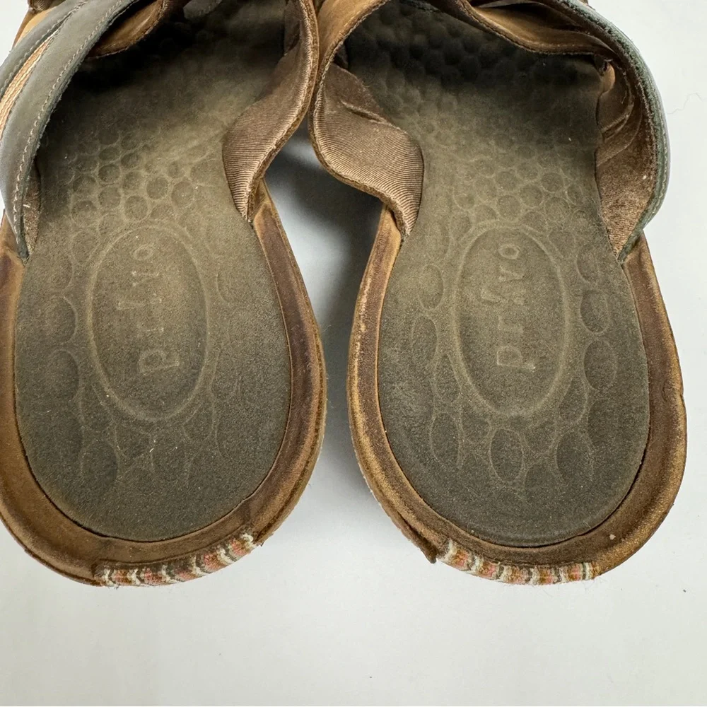 Clarks Privo‎ multi taupe brown wedge sandal size 8